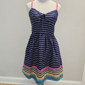 Mossimo Navy Striped Bustier Corset Strap Dress, Size M